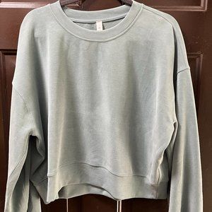 Lululemon Softstreme Perfectly Oversized Cropped Crew Tidewater Teal size 10